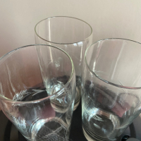 3 броя високи ретро чаши гравирани за вода/ безалкохолно, соц, снимка 3 - Чаши - 44725275