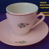 Комплект за кафе – 4 чашки, 6 чинийки и каничка за мляко , снимка 3 - Чаши - 42205339