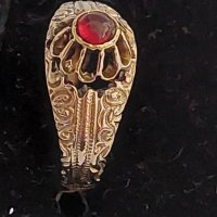 Стар Руски дамски златен пръстен с натурален рубин/злато 14 карата/, снимка 3 - Пръстени - 39617139