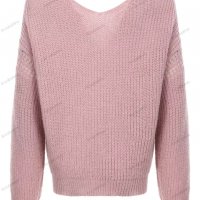 Дамски моден пуловер с джоб с V-образно деколте, 2цвята - 023, снимка 8 - Блузи с дълъг ръкав и пуловери - 38989095