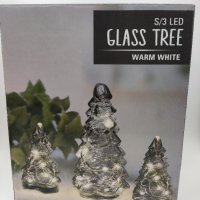 Led стъклени светещи коледни елхи , снимка 1 - Декорация за дома - 38748620