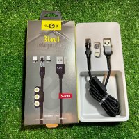 Premium 3в1 Магнитен Кабел за телефон зарядно USB C iPhone MicroUSB, снимка 4 - USB кабели - 34460684