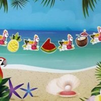 Палма кокос фламинго ананас тропическо хавайско парти банер декор, снимка 1 - Други - 37733428