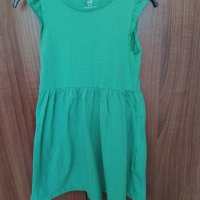  H&M зелена памучна рокля, снимка 4 - Детски рокли и поли - 29687990