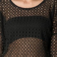 Блуза  на  дупки фино плетиво, снимка 3 - Блузи с дълъг ръкав и пуловери - 34488042