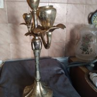 посребрен метален свещник, снимка 4 - Антикварни и старинни предмети - 37123406