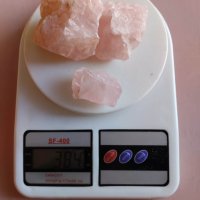 Розов кварц - необработен : произход Мозамбик - 384 грама, снимка 1 - Други ценни предмети - 40373467