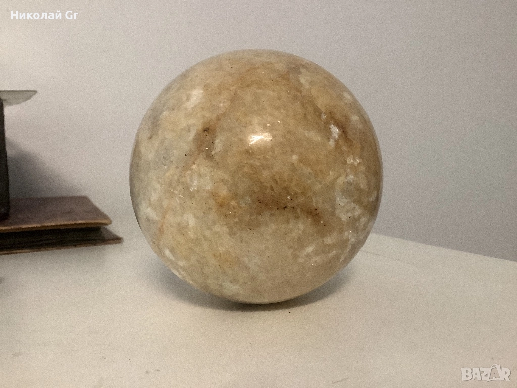 Топка камък нефрит диаметър 8.5 см, снимка 1