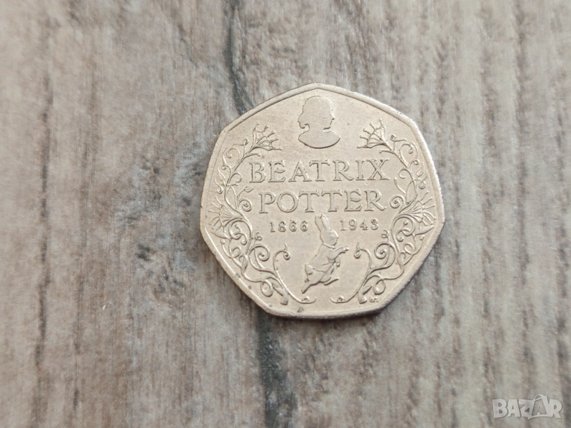 Монета Великобритания 50 pence 50p (Beatrix Potter) - Elizabeth II, снимка 1