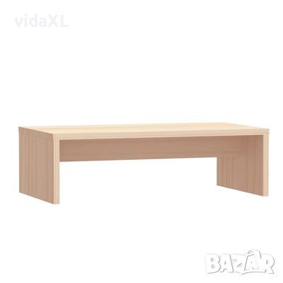 vidaXL Поставка за монитор, 50x27x15 см, бор масив, снимка 1