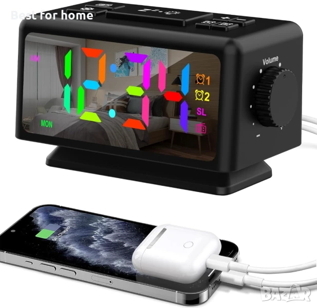 Цифров будилник с 11 динамичен RGB дисплей, снимка 1