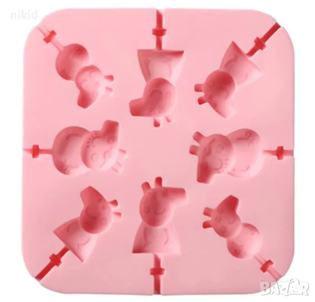 Пепа Пиг Peppa Pig силиконов молд форма за направа на близалки на клечка декор торта фондан шоколад, снимка 1