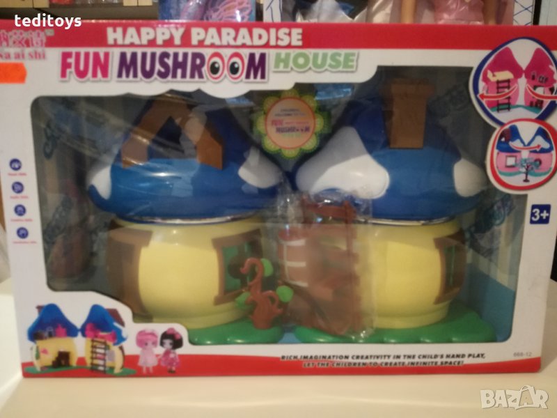 Голяма гъбена къща за кукли с аксесуари, снимка 1