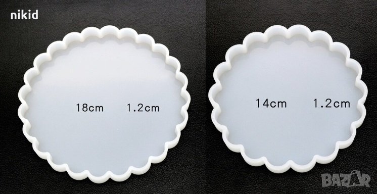 Къдрав голям малък кръг рамка основа плитка форма силиконов молд за пано смола гипс и др, снимка 1