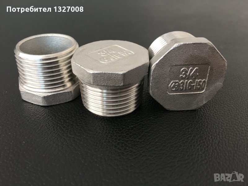 Неръждаема тапа 3/4" с мъжка резба, снимка 1