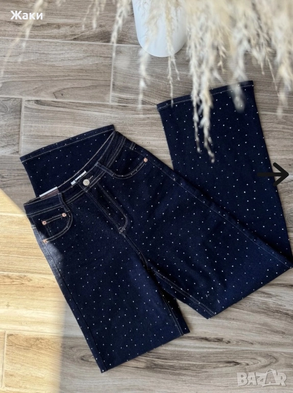 Дамски дънки с камъни, снимка 1