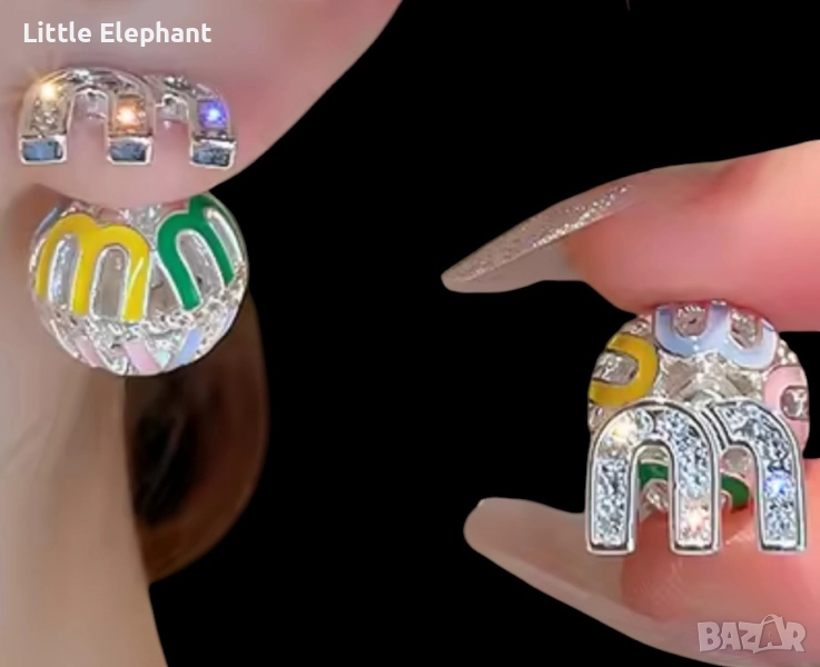 Сребърни обеци,бранд,multicoloured/нови, снимка 1