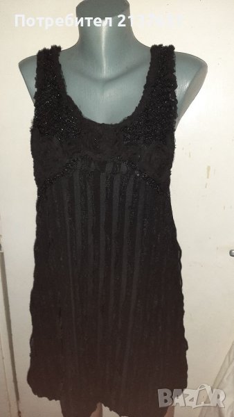 ДАМСКА ЧЕРНА РОКЛЯ  - Размер S, снимка 1