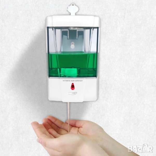 Безконтактен дозатор за течен сапун за стената, снимка 1