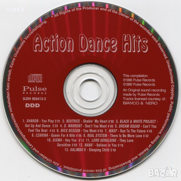 CD диск Various ‎– Action Dance Hits без кутия и обложка, снимка 1