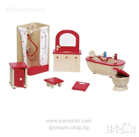 Игрален комплект Goki Bathroom – обзавеждане за баня за куклена къща, снимка 1