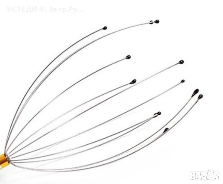 Масажор за капилярната зона на главата OEM, 12 метални крака, Aнтистресов, Релаксираща, Златист, снимка 1