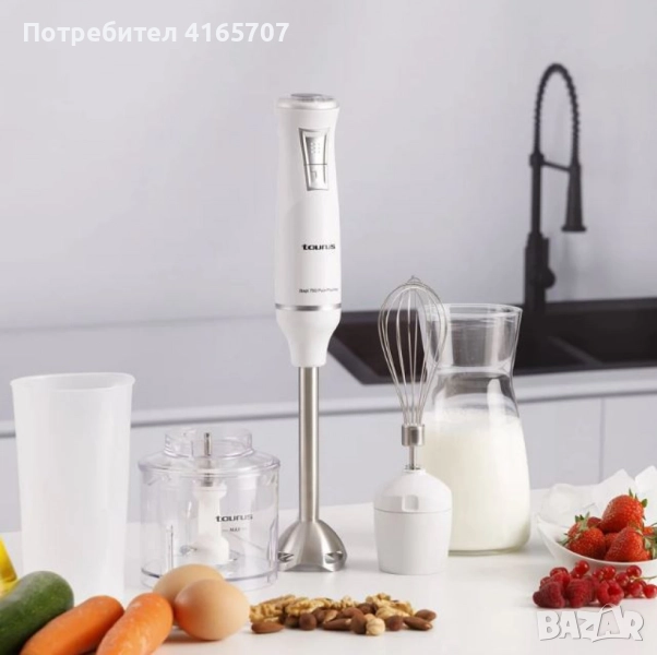 Ръчен пасатор Taurus BAPI® 750 PURE PLUS INOX – 750W, 20 скорости, Turbo функция, пълен комплект акс, снимка 1