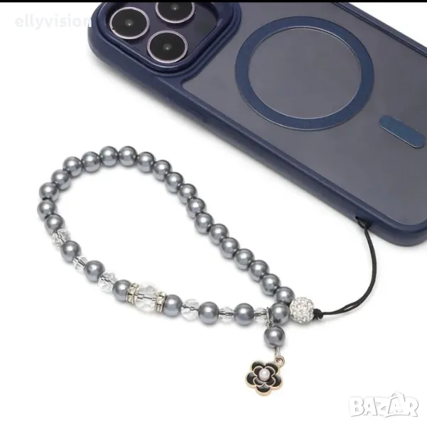 Перлена каишка за китка за мобилен телефон, снимка 1