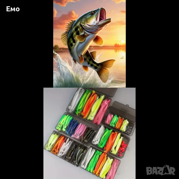 Мека силиконова уредба за риболов с опашки за плуване и др. 51 броя , снимка 1