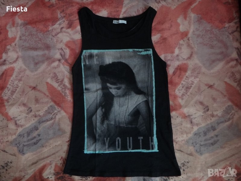 Черен потник lefties, с щампа момиче, снимка 1