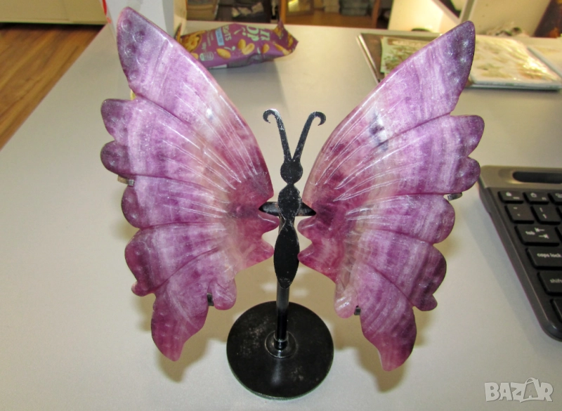 Пеперуда от флуорит 17см, снимка 1