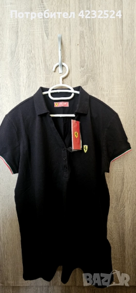 Черна Дамска тениска Ferrari,Перфектна за ежедневието!!, снимка 1