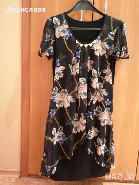 Дамска туника, памук с еластан и шифон, снимка 1