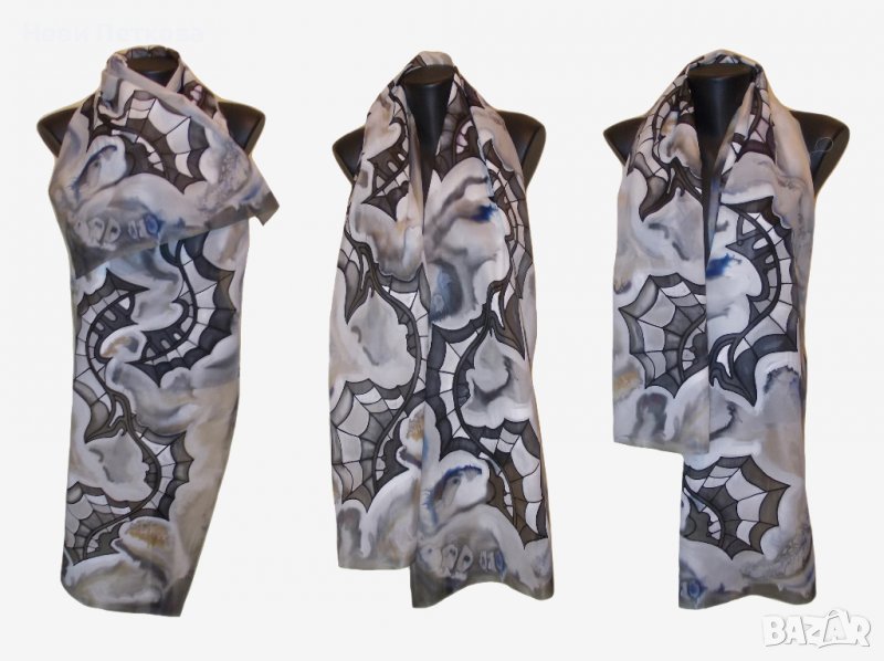 Рисуван копринен шал ДРАКОН, снимка 1