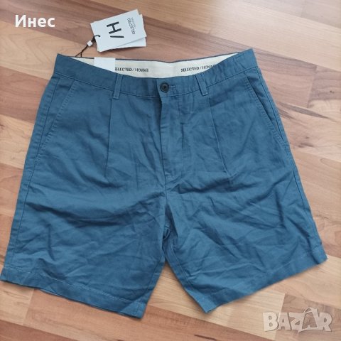 Selected Homme лен и памук къси панталони , снимка 7 - Къси панталони - 44310632