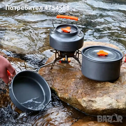 Къмпинг комплект за готвене XXL от 15 части – Пълен сет от анодиран алуминий, снимка 4 - Сервизи - 54200917