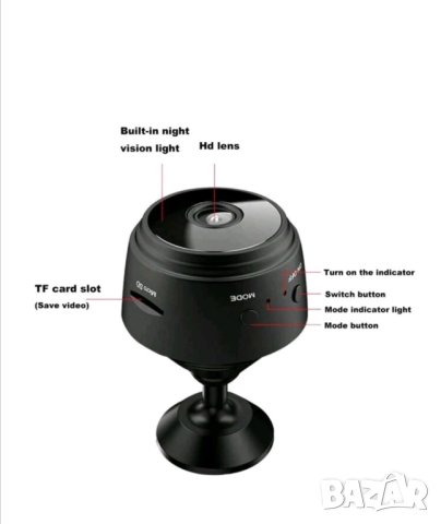 Мини шпионска HD камера / скрита камера, снимка 3 - IP камери - 42431412