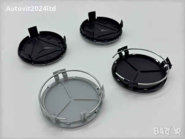 Капачки за джанти 75мм Mercedes AMG Мерцедес w210 w211 w219 w220 w221, снимка 7 - Аксесоари и консумативи - 50741042