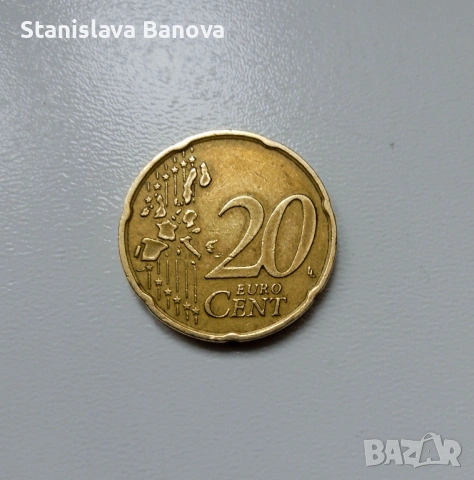 Немски 20 евро цента от 2003г. с буква F, снимка 2 - Нумизматика и бонистика - 53220012
