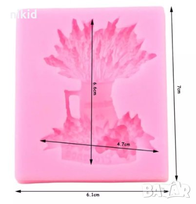 Лавандула в чаша силиконов молд форма за декорация торта фондан шоколад гипс смола, снимка 2 - Форми - 30733637