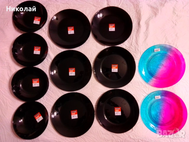 Френски луксозни чинии от стъкло