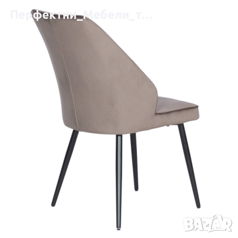 Стилен трапезен стол с полуподлакътник и плюшена нежна дамаска в 7 цвята, снимка 5 - Столове - 52398625