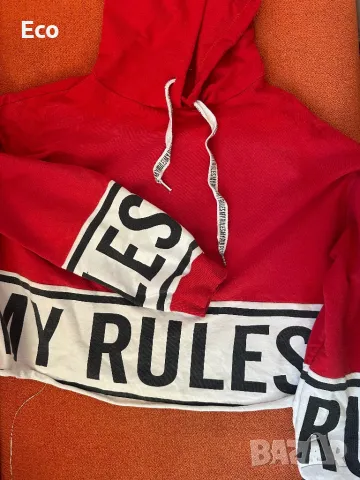 Червен суичър My Rules, снимка 1