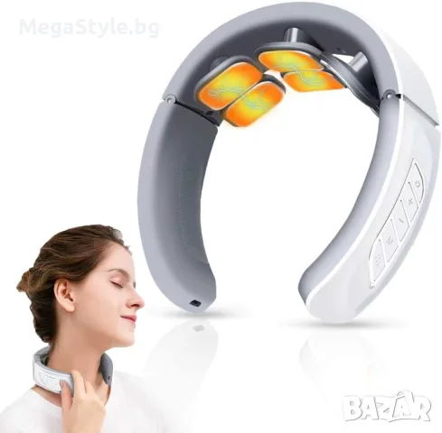 Смарт импулсен масажор за врат Smart Neck Massager H908 с 6 глави и загряващ ефект