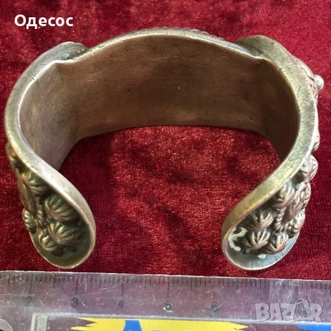 Възрожденска сребърна гривна рогатка, снимка 3 - Антикварни и старинни предмети - 56119618
