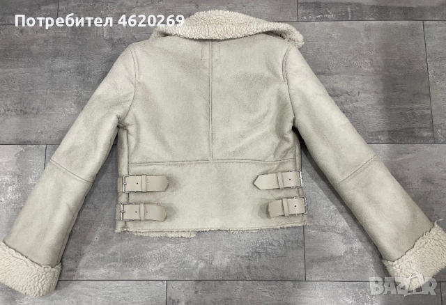 Бежово двулицево яке Bershka XS, снимка 3 - Якета - 52416766