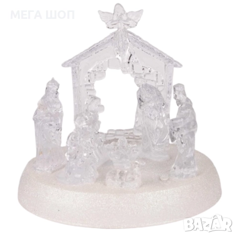 Коледна LED осветена акрилна скулптура на Рождество Христово, снимка 2 - Декорация за дома - 52587303