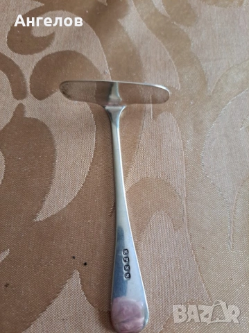Посребрен прибор от XIX век за хранене на бебета, снимка 4 - Антикварни и старинни предмети - 54109871