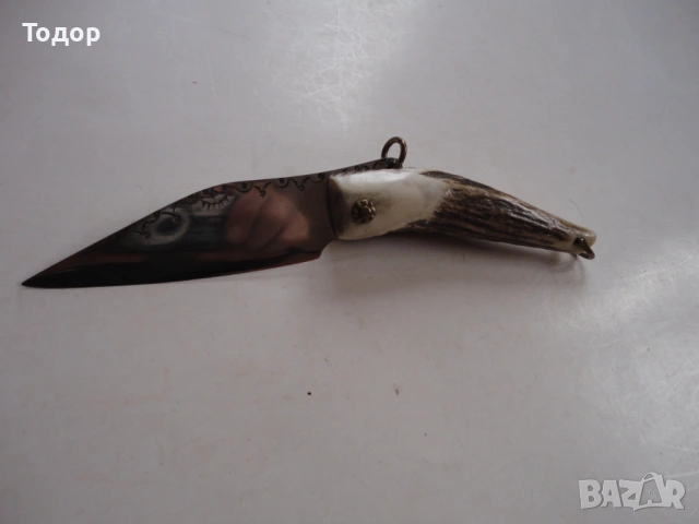 Майсторска сойка нож рог Тодор Димитров 8, снимка 2 - Ножове - 54095844