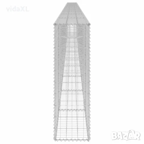 vidaXL Габионна стена с капаци, поцинкована стомана, 900x30x100 см, снимка 5 - Огради и мрежи - 56146100